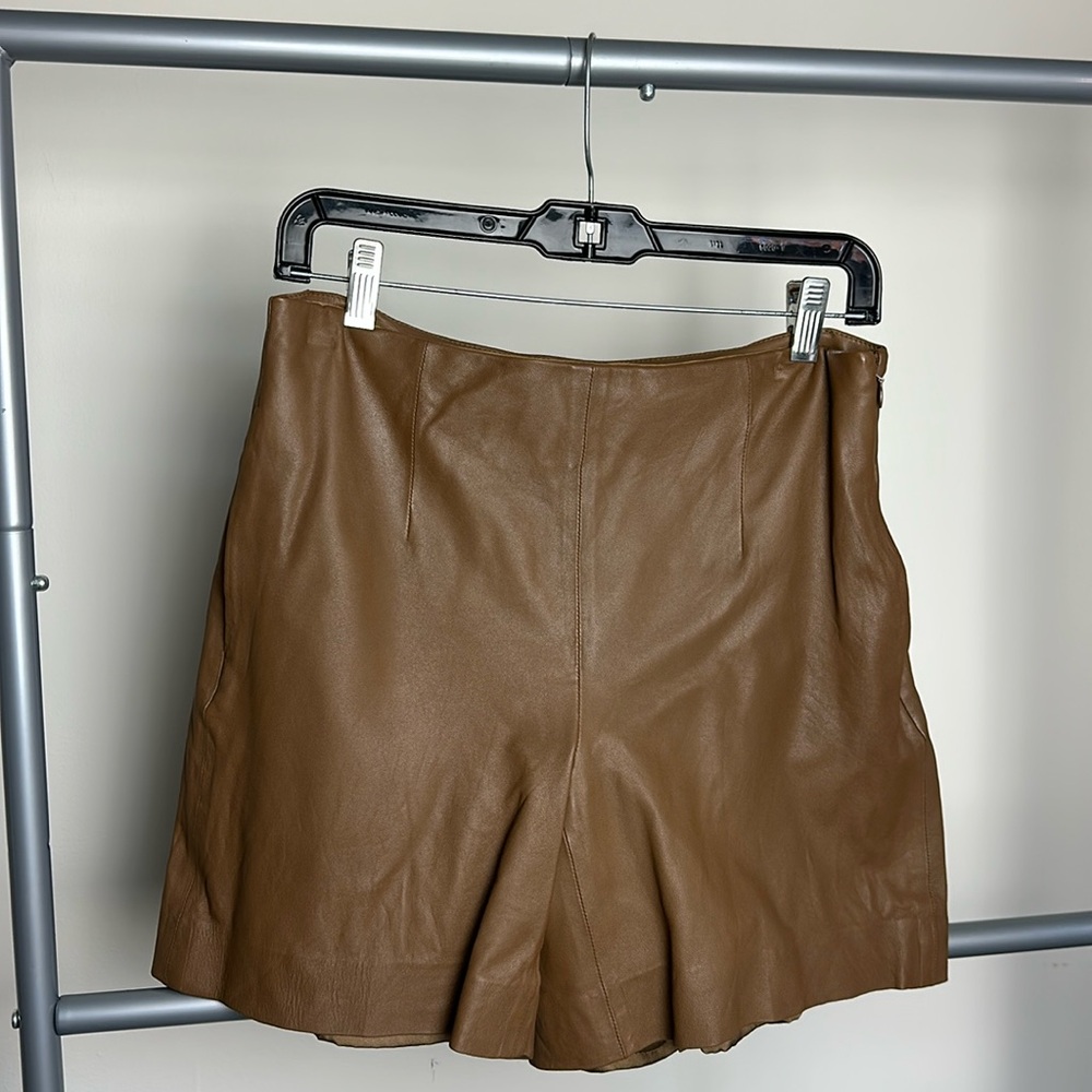 Vince Brown Leather Shorts!!